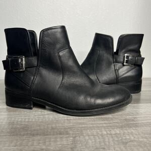 Leather Black Boots Booties Crown Vintage Shoes Size 8